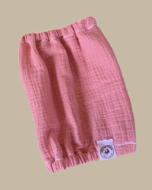 Snood Chien Gaze Coton Rose - Fait Main France