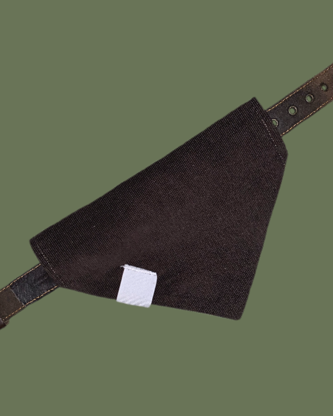 Bandana Chien Velours Brun - Fait Main France