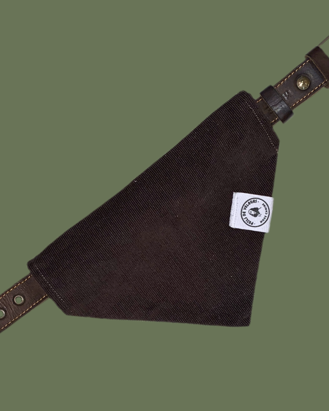 Bandana Chien Velours Brun - Fait Main France