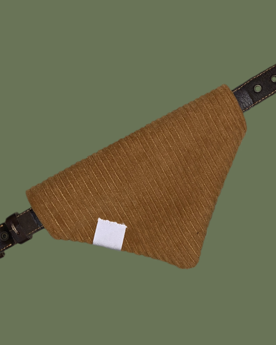 Bandana Chien Velours Camel - Fait Main France